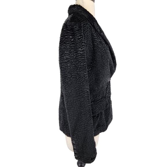 SALE Vintage Six Degrees Crushed Faux Fur Notched Collar Dinner Jacket - Picture 5 of 8